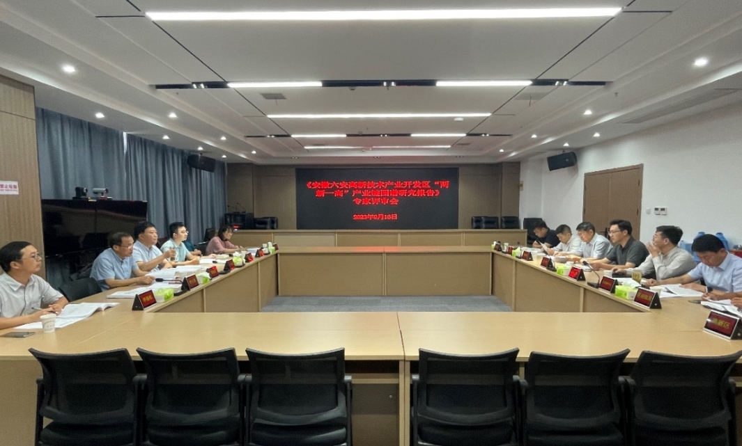 《六安高新技術產業(yè)開發(fā)區(qū)“兩新一高”產業(yè)鏈圖譜研究報告》專家評審會順利